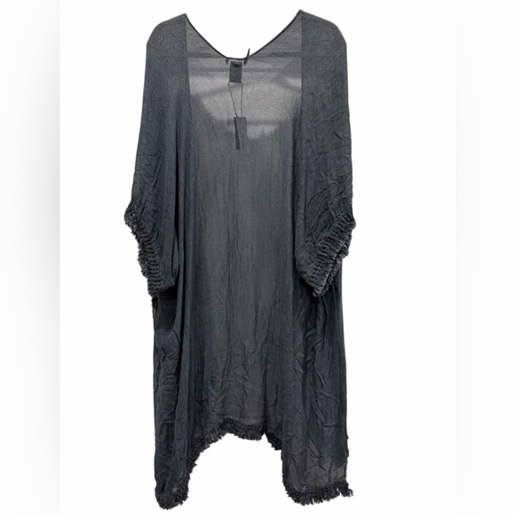 NWT Vince Camuto BlueGray Tassel Fringe Swim Cover-up OS Kimono Beach Pool Party - Picture 2 of 9